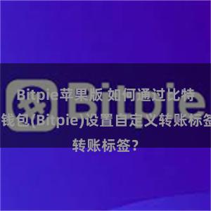 Bitpie苹果版 如何通过比特派钱包(Bitpie)设置自定义转账标签？